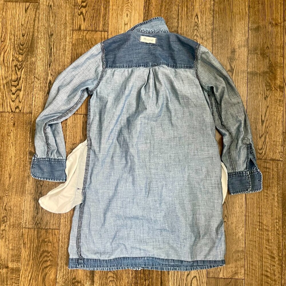 Madewell Chambray Denim Shirt Dress Long Sleeve Button Down Blue XS - Picture 4 of 5